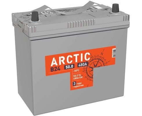 ARCTIC 50 Ач  (B24R) прям.п (1) - аккумулятор для азиатских автомобилей