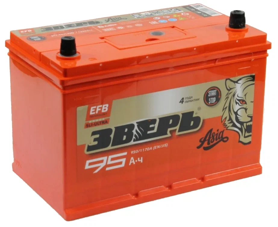 ЗВЕРЬ EFB Азия 95 Ач (D31L) (0) - аккумулятор для азиатских автомобилей