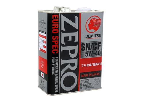 IDEMITSU масло ZEPRO EURO SPEC SP/A3 5W40 4л синт.