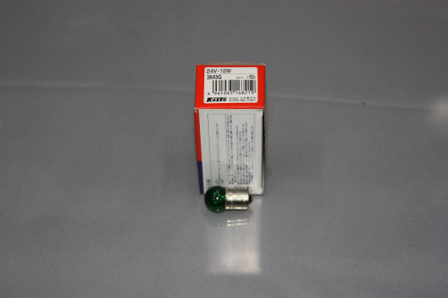 Koito лампа 24v12w (G18) 3643G зеленая цоколь G18