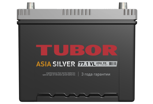 TUBOR SILVER 77 Ач (D 26 R) прям. п. (1) - аккумулятор для азиатских автомобилей