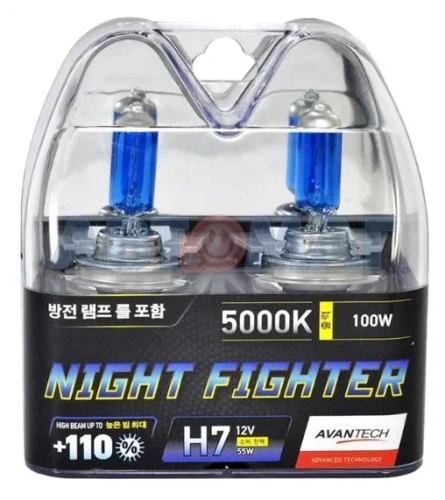 AVANTECH лампа к-т NIGHT FIGHTER H7 12v55w AB5007 цоколь H7